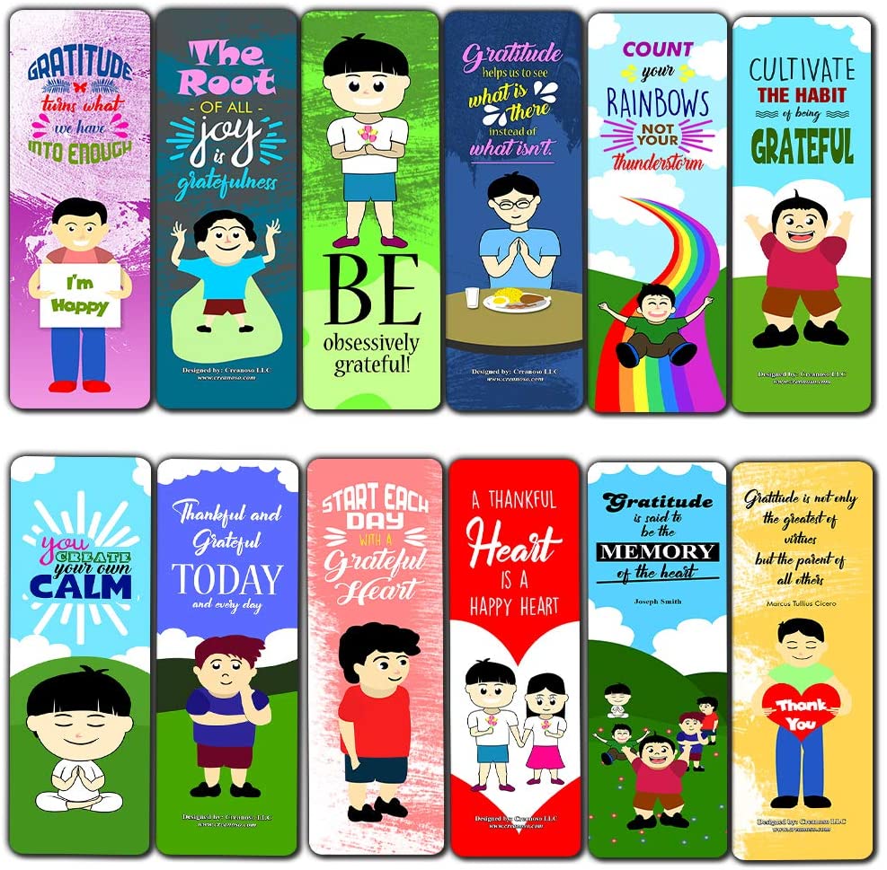 Creanoso ColorfulÃƒâ€šÃ‚Â  Motivational Positive Encouragement Bookmarks Cards (60-Pack) - Premium Gift Ideas for Children, Teens, & Adults for All Occasions - Stocking Stuffers Party Favor & Giveaway