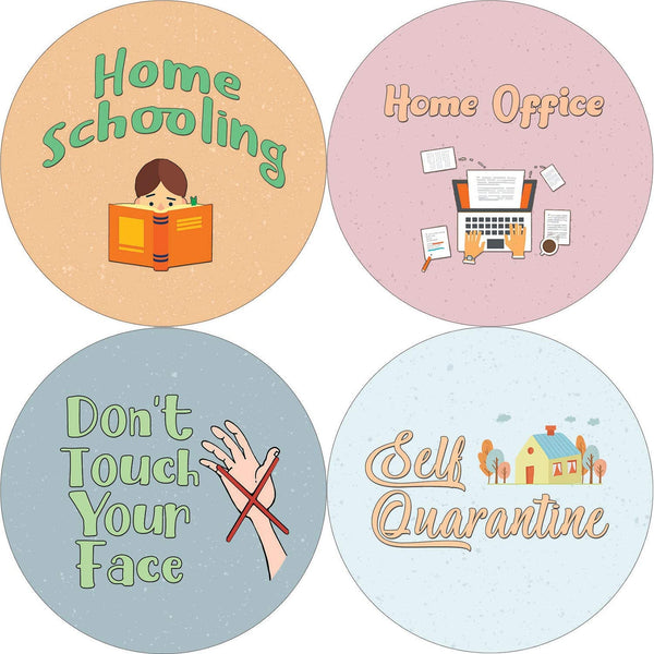 Friendly Quarantine Reminder Stickers (10 -Sheet)