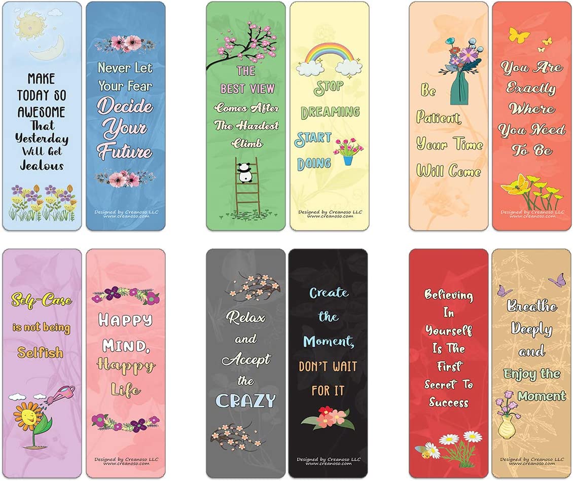 Floral Motivating Bookmarks Series 2 (30-Pack)