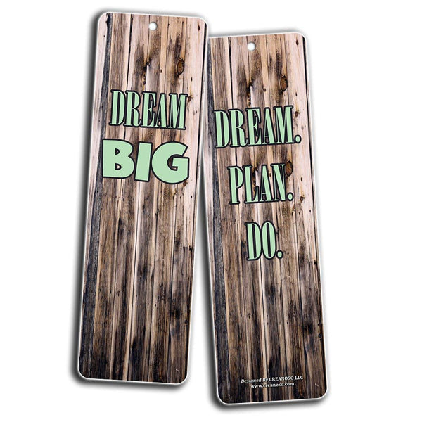 Creanoso Inspirational Quotes Bookmarks (60-Pack) - Dream Big Quotes - Encouragement Gifts