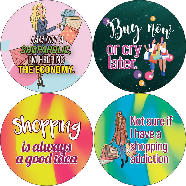 Funny Shopaholic Quotes Stickers (10 Sets X 16 Designs)