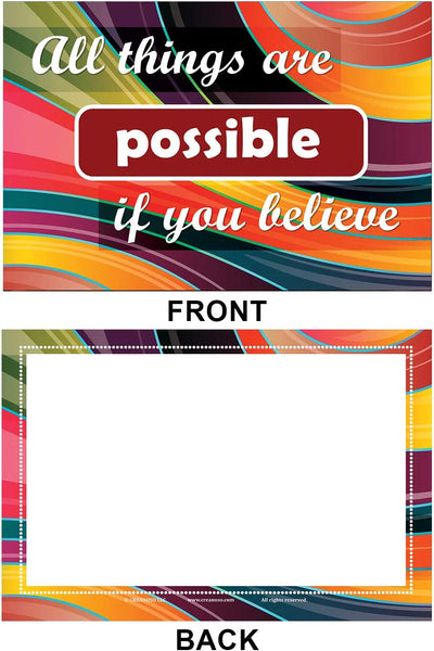 Colorful Uplifting Positive Postcards (12 Pack) - Unique Cool Giveaways for Kids, Adults, Boys,Girls,Womenâ€“ Great Greeting Cards Collection Set