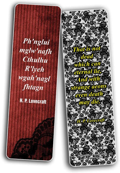 Creanoso Cthulhu H P Lovecraft Bookmark Cards (30-Pack) - Great Reading Rewards Incentives for Book Lovers & Literature Gifts for Young Readers