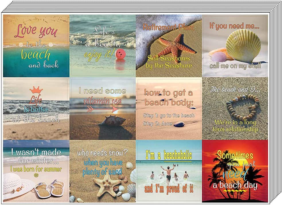 Creanoso Humor and Fun Beach Stickers (10-Sheet) Ã¢â‚¬â€œ Funny and Inspiring Beach Travel Stickers