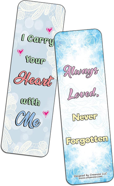 Creanoso In Loving Memory Bookmarks (5-Sets X 6 Cards) â€“ Daily Inspirational Card Set â€“ Interesting Book Page Clippers â€“ Great Gifts for Adults and Teens