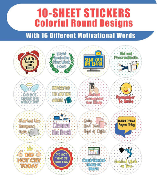 Creanoso Work Merit Rewards Stickers (10-Sheet) - Classroom Reward Incentives for Students and Children - Stocking Stuffers Party Favors & Giveaways for Teens & Adults