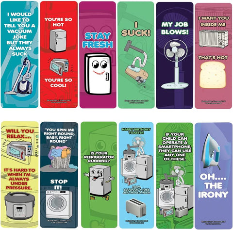 Funny Sarcastic Appliances Bookmarks (5-Sets X 6 Cards)