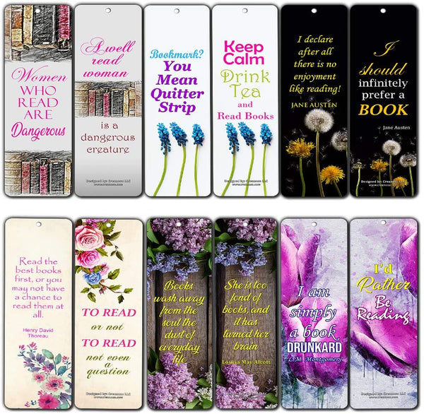 Creanoso Floral Inspirational Quotes Reading Bookmarks for Women (30-Pack) Ã¢â‚¬â€œ Reader Gifts for Female Readers Ã¢â‚¬â€œ Stocking Stuffers Gift for Women, Ladies, Girls