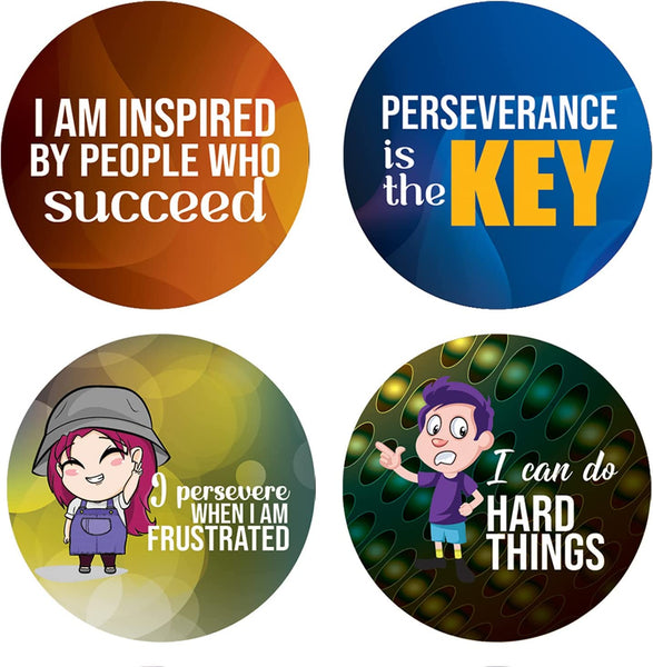 Creanoso I can persevere Quotes Stickers (5 Sets X 16 Designs) â€“ Sticker Card Giveaways for Kids â€“ Awesome Stocking Stuffers Gifts for Boys & Girls â€“ Classroom Home Rewards Enticements