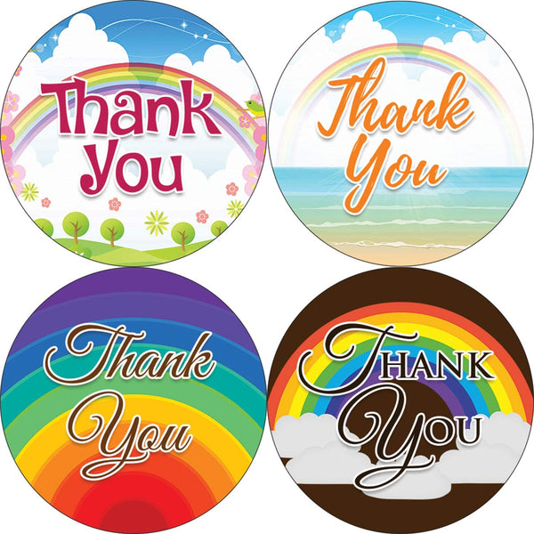Rainbow Thank You Stickers (20 - Sheet)