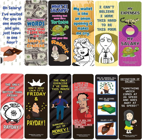 Funny Salary Quotes Bookmarks (10-Sets X 6 Cards)