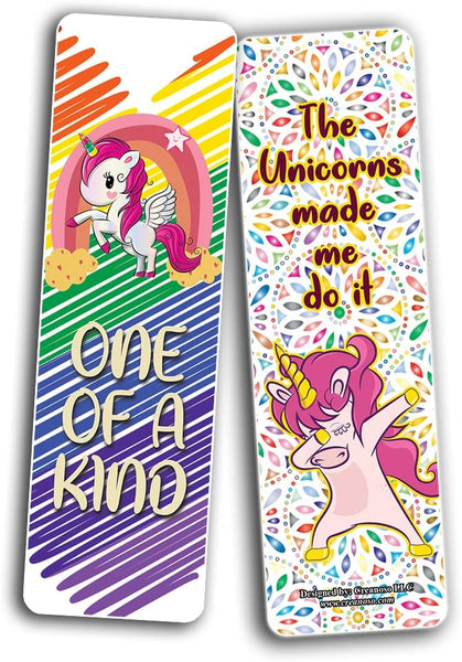 Unicorn and Rainbow Bookmarks (10-Sets X 6 Cards)