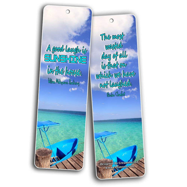 Creanoso Inspirational Sayings Bookmarks (60-Pack) - Laughter and Joy Quotes - Encouragement Set