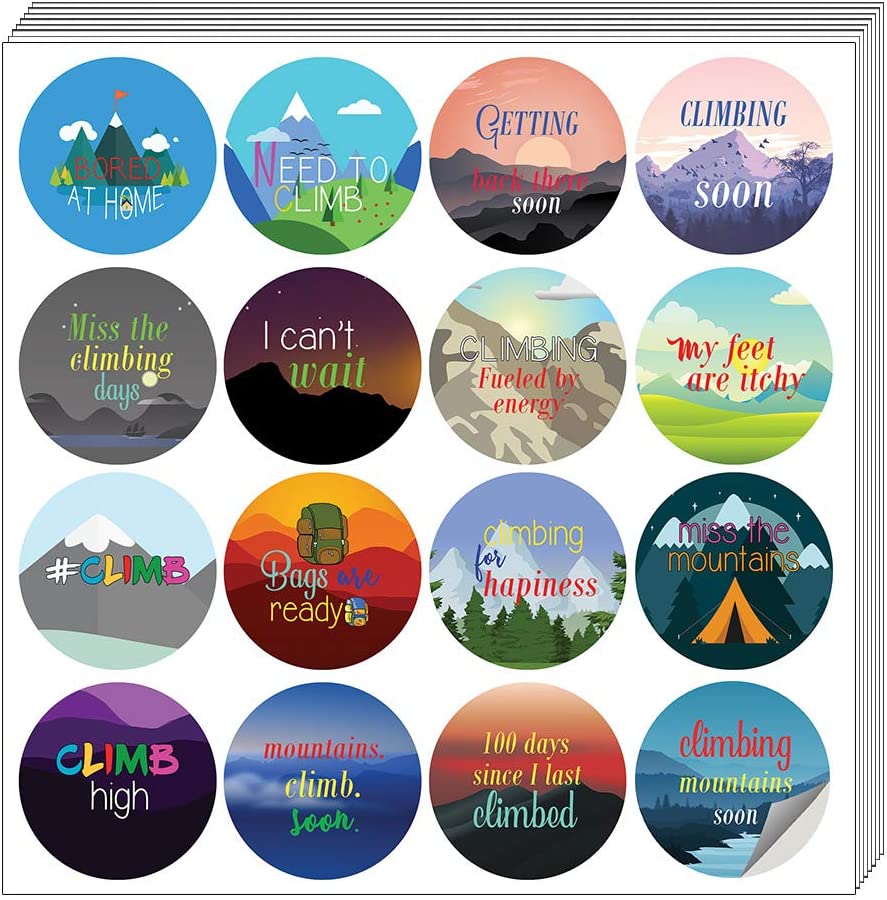 Creanoso I Miss Climbing Stickers (5-Sheet) â€“ Sticker Card Giveaways for Climbers â€“ Awesome Stocking Stuffers Gifts for Boys & Girls â€“ Home Rewards Incentives â€“ Decal DÃ©cor â€“ Sport Stickies