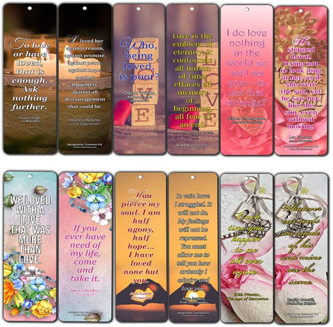 Romantic Cards for Him Her (30-Pack) - Love Quote Sayings Bookmarks Ã¢â‚¬â€œ Stocking Stuffers Gift for Annivesary Bibliophiles Book Lovers Ã¢â‚¬â€œ Party Supplies Ã¢â‚¬â€œ Book Club Readers