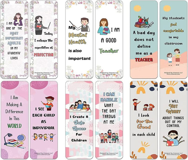 Affirmations Bookmarks for Teachers (10-Sets X 6 Cards)