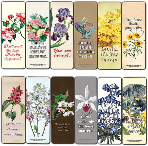 Creanoso Floral Inspirational Sayings Bookmarks (30-Pack) Ã¢â‚¬â€œ Stocking Stuffers Gift for Men & Women, Teens Ã¢â‚¬â€œ Awesome Bookmark Collection Ã¢â‚¬â€œ Book Reading Rewards Incentives Ã¢â‚¬â€œ Page Binder