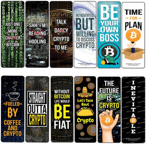 Funny Cryptocurrency Bookmarks Cards (10-Sets X 6 Cards)