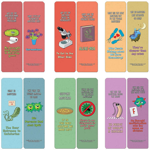 Creanoso Funny Cute Bacteria Bookmarks (60-Pack) - Premium Quality Gift Ideas for Children, Teens, & Adults for All Occasions - Stocking Stuffers Party Favor & Giveaways