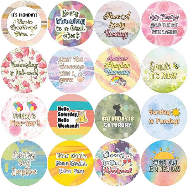 Daily Motivation Greetings Stickers (5 Sets X 16 Designs)