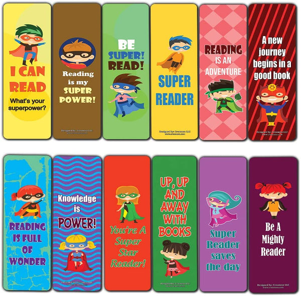 Creanoso Super Bookmarks for Kids Reading Star (30-Pack) Ã¢â‚¬â€œ Six Assorted Quality Reading Bookmarks for Kids Ã¢â‚¬â€œ Premium Gift Set Boys & Girls Ã¢â‚¬â€œ Stocking Stuffers Gifts for Children Ã¢â‚¬â€œ Reading Book Clip