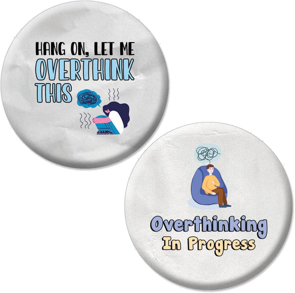 Funny Quotes for Overthinkers Buttons (1-Set X 10 Buttons)