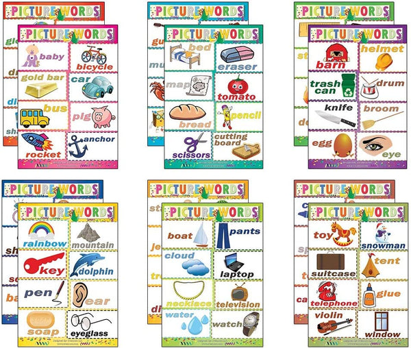 Picture Words Learning Posters (12-Pack)