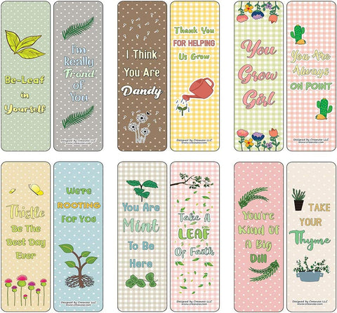 Inspiring Plant Puns Bookmarks (30-Pack)