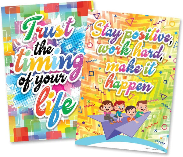 Colorful Words Art Poster (6 Pack) - Classroom Rewards Teacher Teaching Supply - Stocking Stuffers Gifts