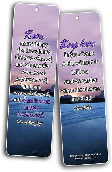 Creanoso Love Quotes Bookmarks (12-Pack)