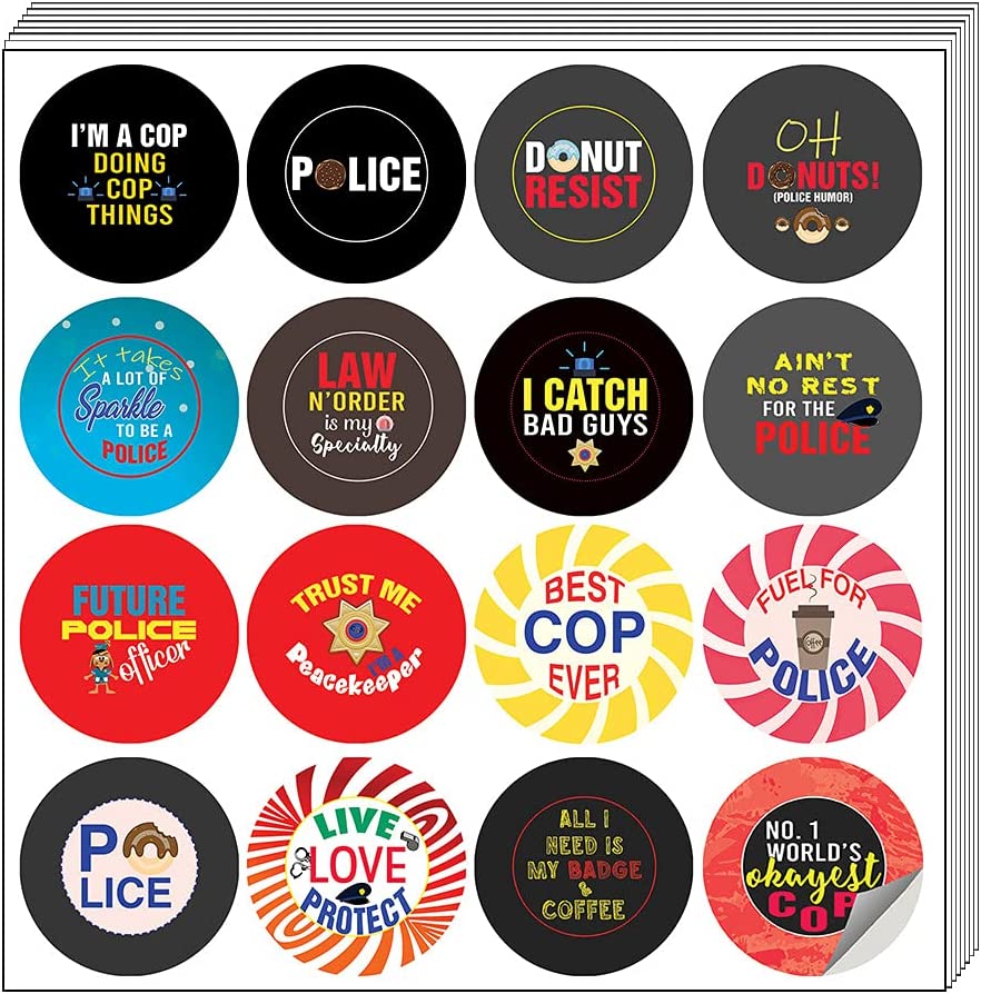 I am a Police Stickers (5 Sets X 16 Designs)