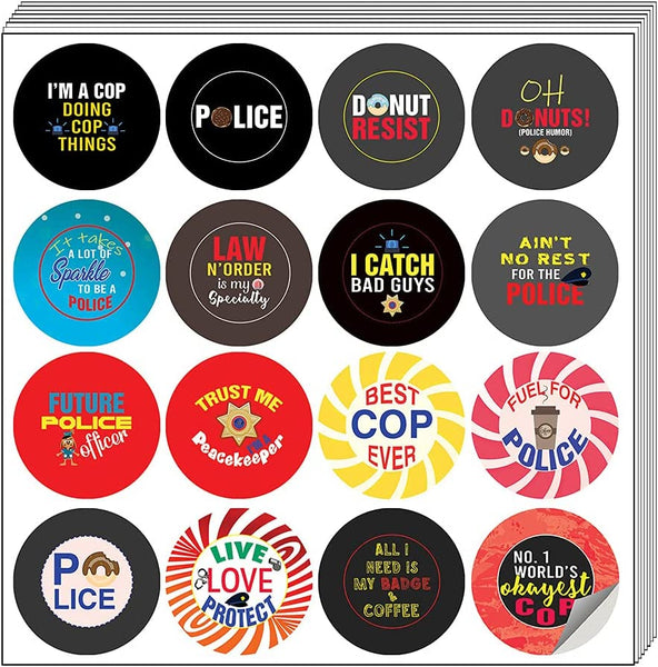 I am a Police Stickers (5 Sets X 16 Designs)