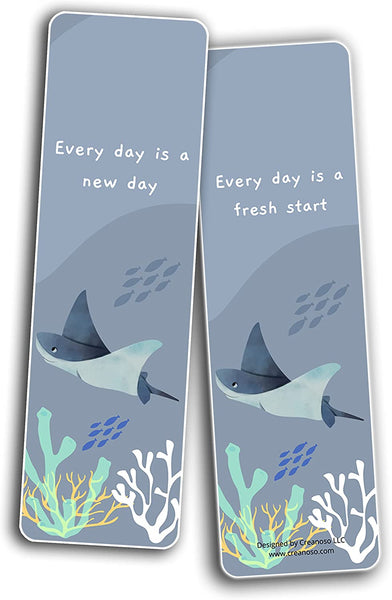 Creanoso Daily Inspirational Greetings Bookmarks (2-Sets X 6 Cards) â€“ Daily Inspirational Card Set â€“ Interesting Book Page Clippers â€“ Great Gifts for Adults and Teens