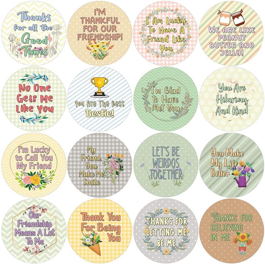Creanoso Friend Acknowledgement Stickers (5-Sheet) - Stocking Stuffers Premium Quality Gift Ideas for Children, Teens, & Adults - Corporate Giveaways & Party Favors