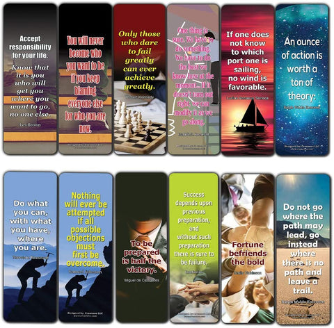 Creanoso Inspirational Quotes That Motivate Us Toward Success Bookmarks (60-Pack) - Stocking Stuffers Gift for Men & Women, Teens - Rewards Gifts ÃƒÂ¢Ã¢â€šÂ¬Ã¢â‚¬Å“ Awesome Bookmark Collection ÃƒÂ¢Ã¢â€šÂ¬Ã¢â‚¬Å“ Bulk Pack