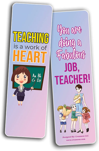 Creanoso Teacher Appreciation Bookmarks (5-Sets X 6 Cards) â€“ Daily Inspirational Card Set â€“ Interesting Book Page Clippers â€“ Great Gifts for Adults and Teens