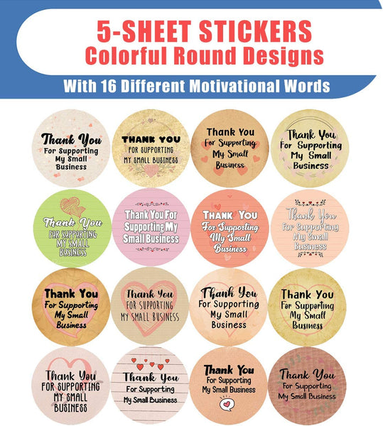 Small Business Thank You Stickers Series 1 (5-Sheet)
