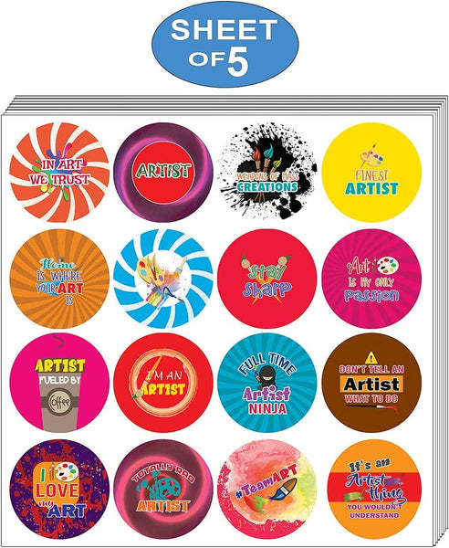I am an Artist Stickers (5 Sets X 16 Designs)