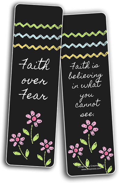 Creanoso Keep the Faith Bookmarks (10-Sets X 6 Cards) â€“ Daily Inspirational Card Set â€“ Interesting Book Page Clippers â€“ Great Gifts for Adults and Teens
