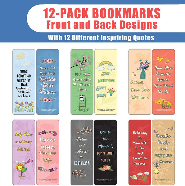 Floral Motivating Bookmarks Series 2 (12-Pack)