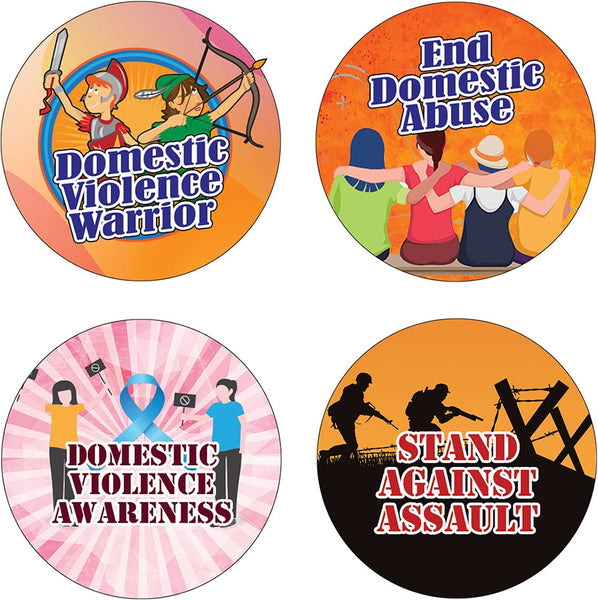 Domestic Violence Stickers (5 Sets X 16 Designs)