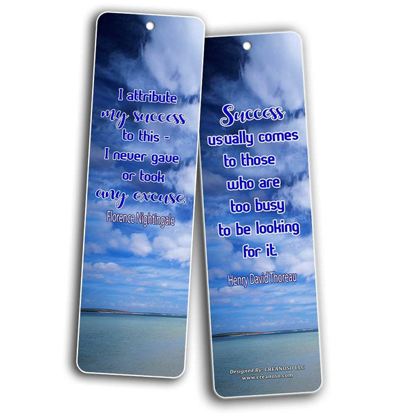 Creanoso Inspirational Quotes Bookmarks (60-Pack) - Favorite Success Quote and Sayings - Assortment