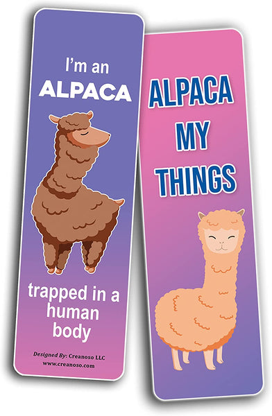 Alpaca Funny Bookmarks (10-Sets X 6 Cards)