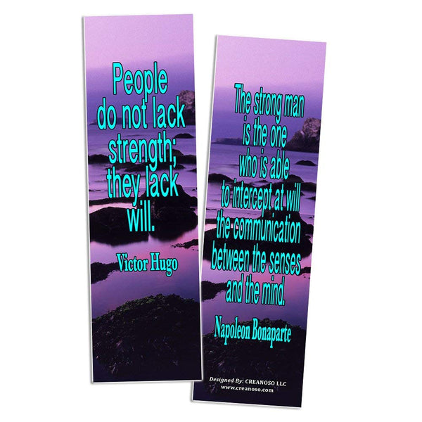 Creanoso Inspirational Stay Strong Quotes Bookmarks (60-Pack) - Positive Affirmation Sayings Cards