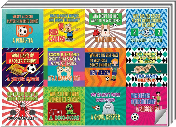 Creanoso Playing Soccer Funny Sports Jokes Stickers (10-Sheet) â€“ Total 120 pcs (10 X 12pcs) Individual Small Size 2.1 x 2. Inches , Waterproof, Unique Personalized Themes Designs, Any Flat Surface DIY Decoration Art Decal for Boys & Girls, Children, Tee