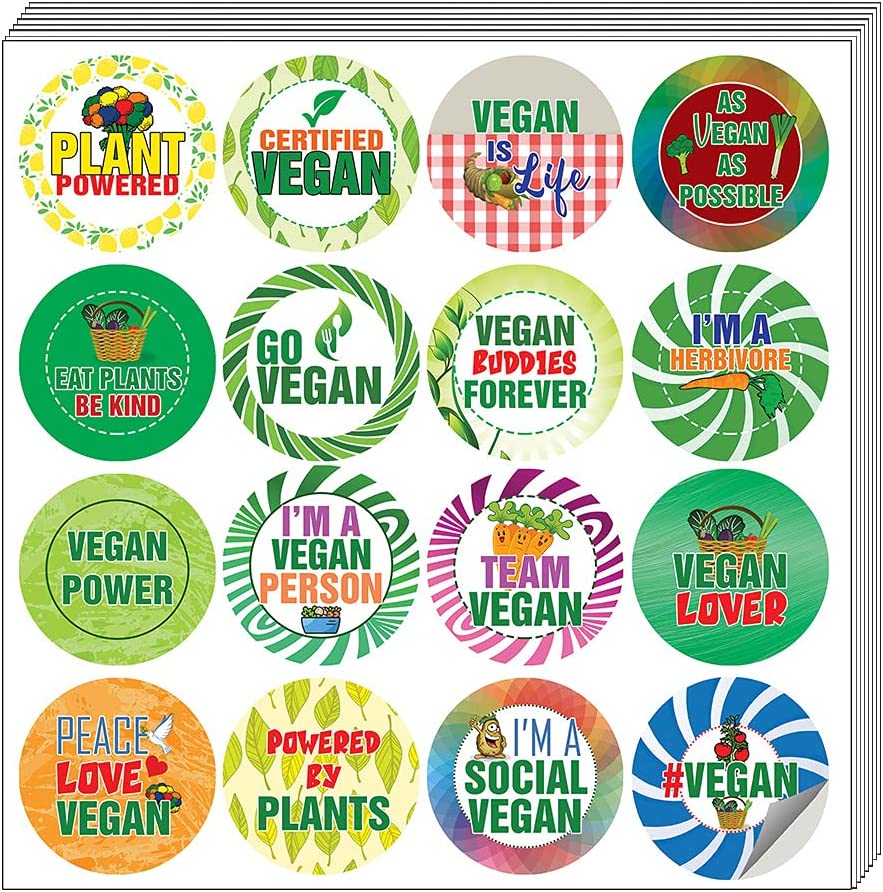 Vegan Stickers (10 Sets X 16 Designs)