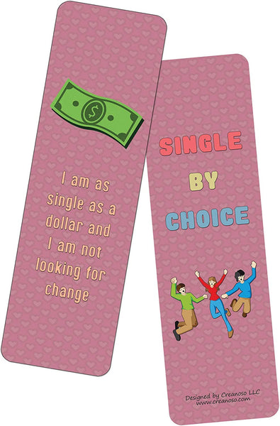 Creanoso Funny Single Bookmarks (60-Pack) - Premium Quality Gift Ideas for Children, Teens, & Adults for All Occasions - Stocking Stuffers Party Favor & Giveaways