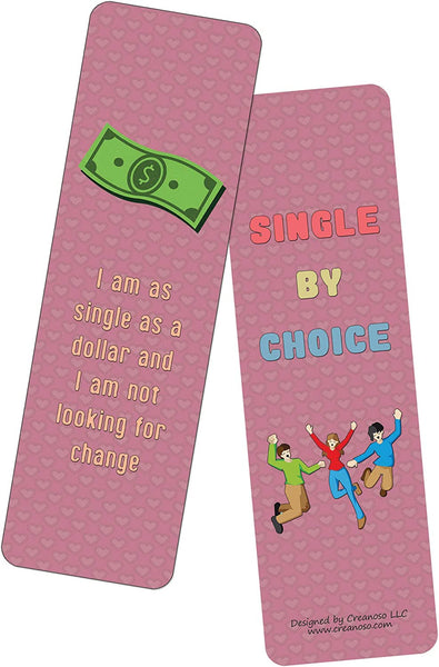Creanoso Funny Single Bookmarks (30-Pack) - Reward Incentives for Students and Children - Stocking Stuffers Party Favors & Giveaways for Teens & Adults