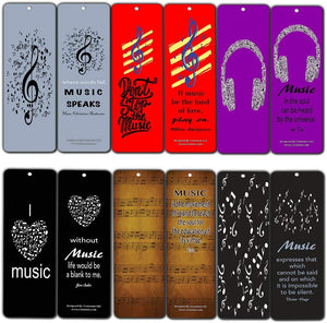 Creanoso Inspiring Music Quotes Bookmarks (30-Pack) Ã¢â‚¬â€œ Motivational Encouraging Quotes Ã¢â‚¬â€œ Great Musical Giveaways Gift Tokens for Musicians Guitarists - Positive Music Sayings for Men Women Teens