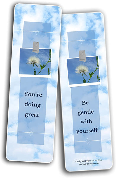 Creanoso Mental Health Matters Bookmarks (2-Sets X 6 Cards) â€“ Daily Inspirational Card Set â€“ Interesting Book Page Clippers â€“ Great Gifts for Adults and Teens